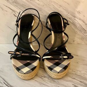 Burberry Espadrille Wedge Sandels